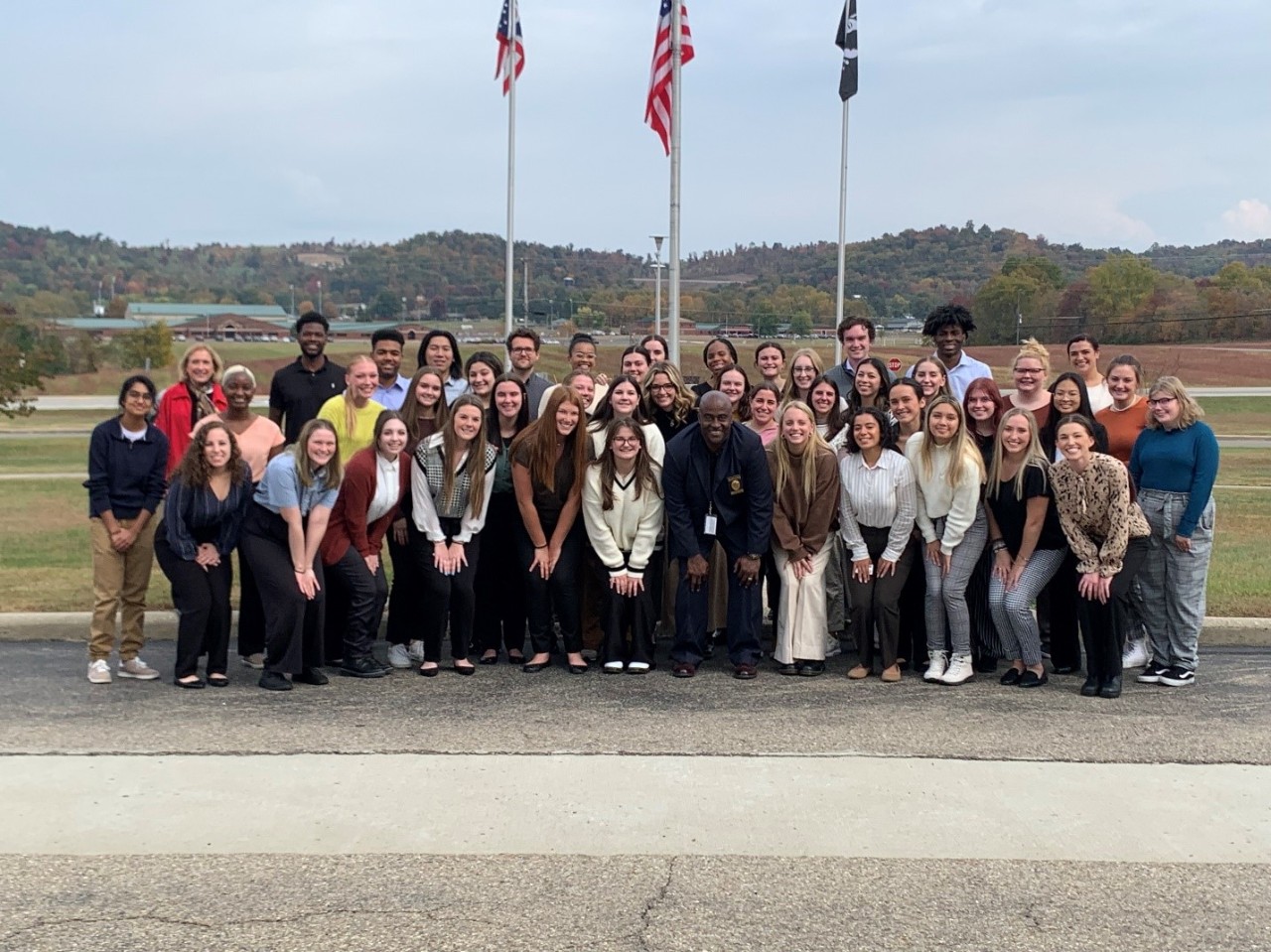 Group photo of tour at the prison.